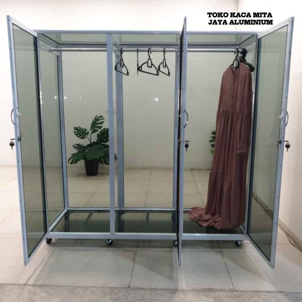 Jual Lemari Kaca Hias Aluminium Minimalis di Bekasi